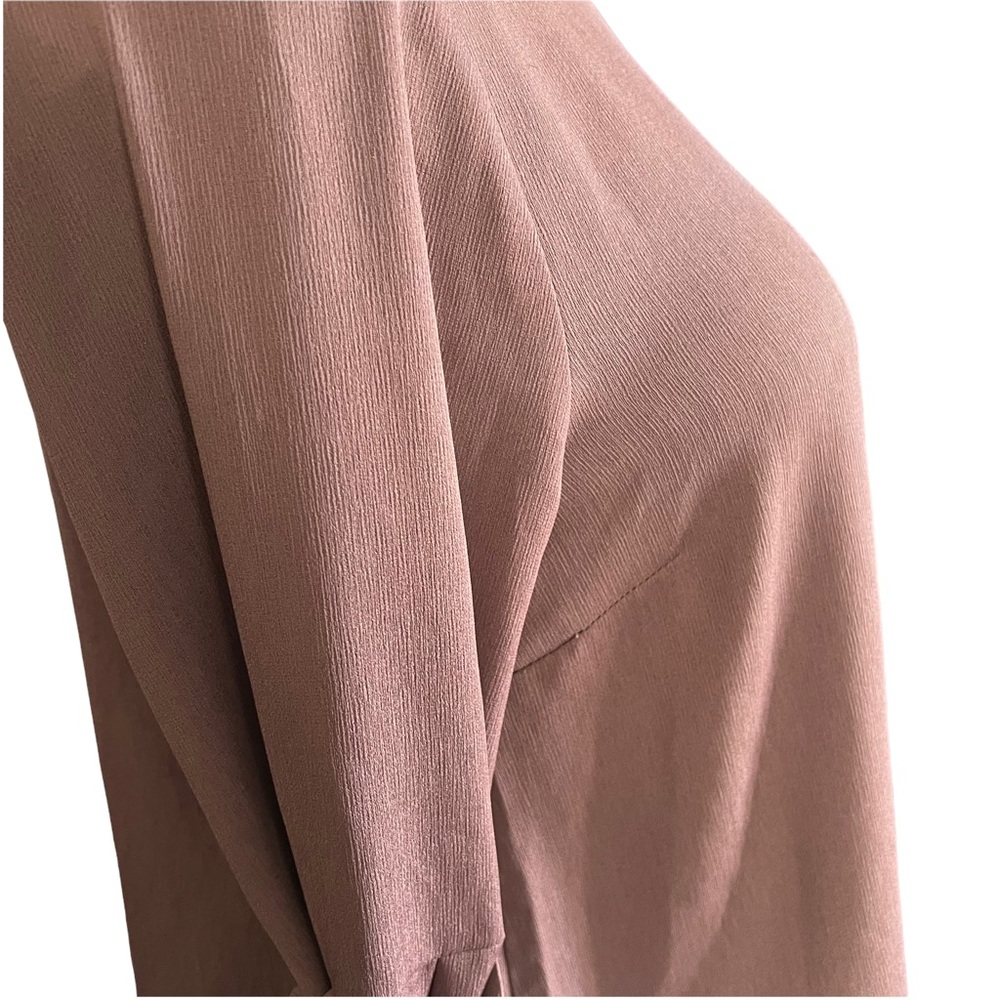 Crescent and Willough Blouse Mauve Ruffle Cuff Sleeves with Tie Keyhole Back L - Picture 5 of 8